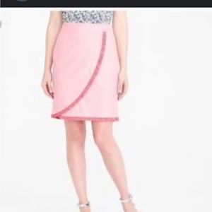 Pink Wrap-Style A-Line Skirt